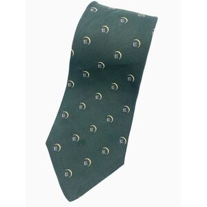 Polo‎ by Ralph Lauren Men's 100% Silk Necktie Green Gold Blue Geometric Pattern